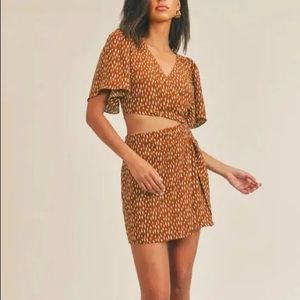 Heart Of Gold Cutout Wrap Dress